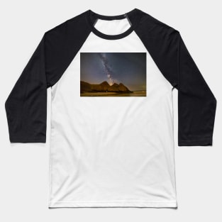 Three Cliffs Bay with the Milky Way Baseball T-Shirt